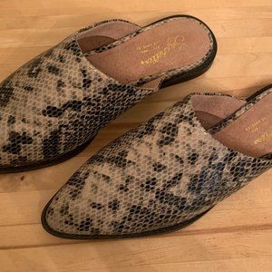 Seychelles Impersonate Snake Embossed Leather Mules
